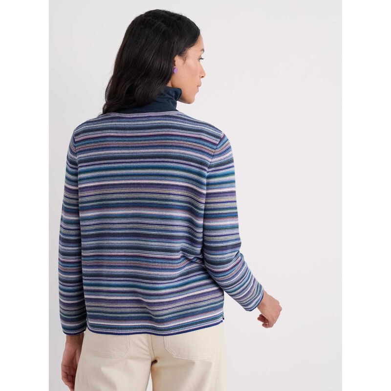 Seasalt Cornwall Makers Jumper - Ripple Marks Grape Thistle Mix image number 1